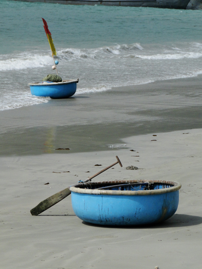 Vietnamese bucket boats Con Dao
