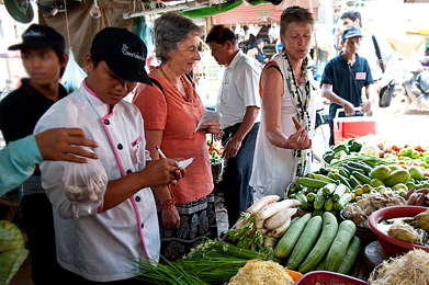 Deborah Saunders at the Siem Reap market