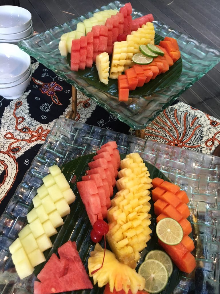 Selection of tropical fruits at the Stupa Restaurant