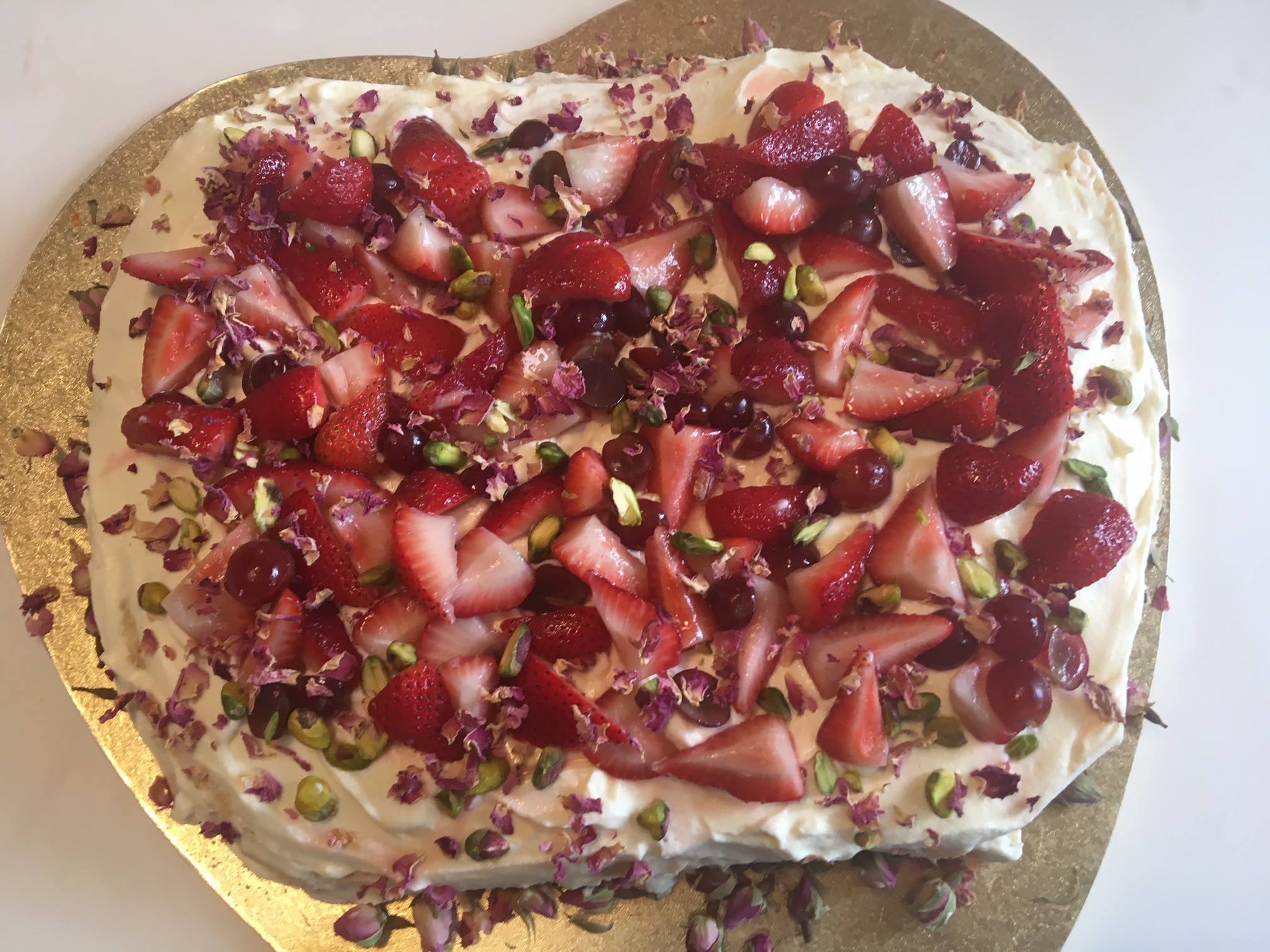 Strawberry, Rosewater and Watermelon Cake
