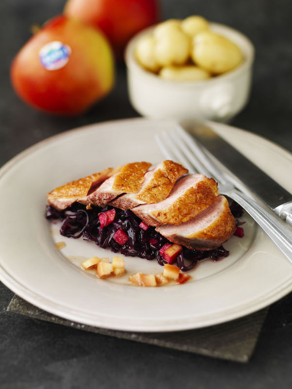 Duck Breast with Spiced Kanzi Apples & Red Cabbage