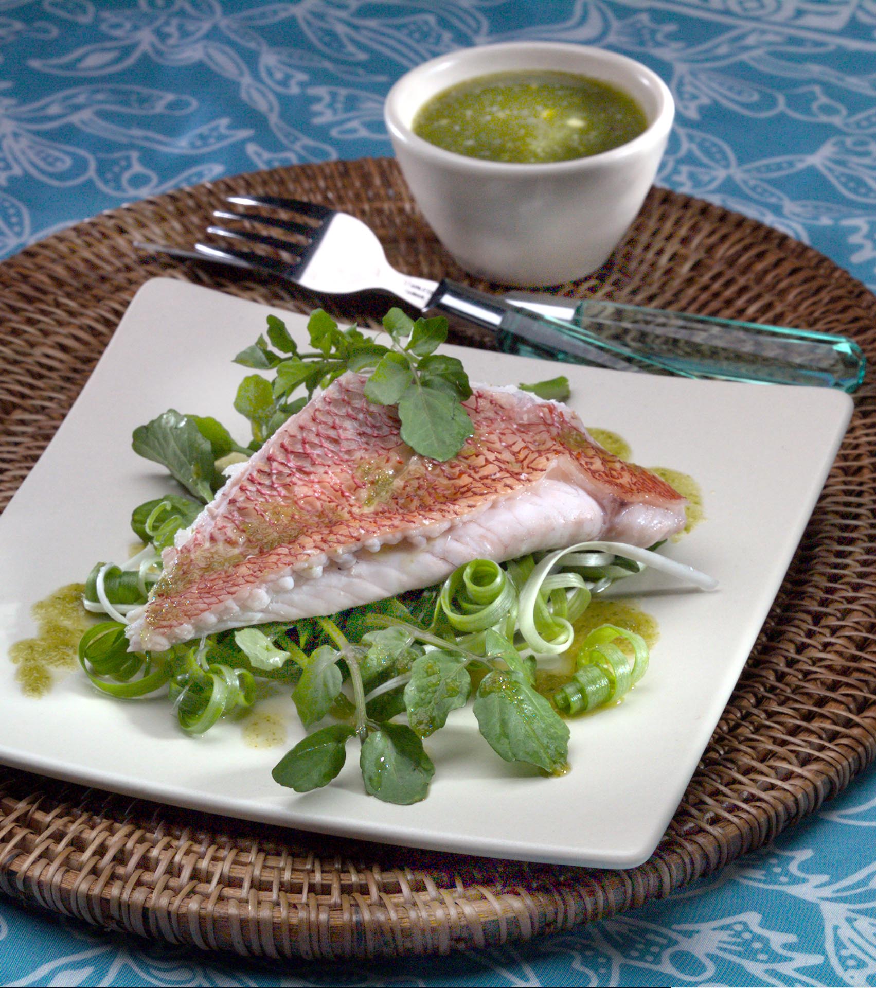 Red Emperor Fillets with Fiery Green Chilli Sauce