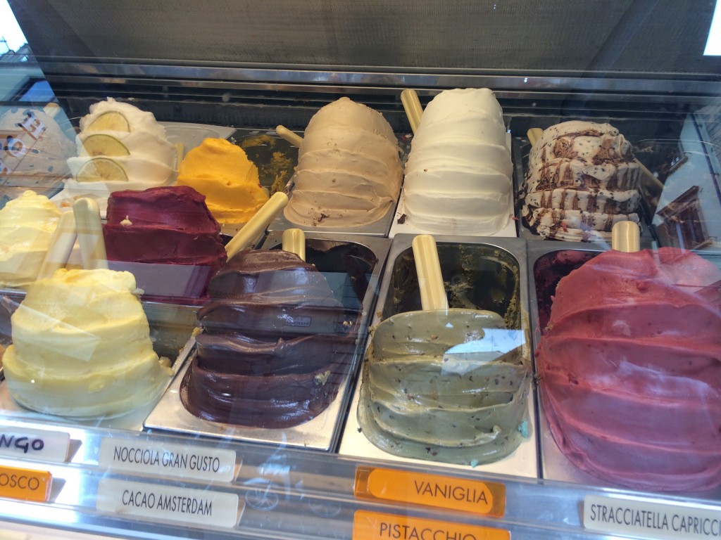 Tempting gelati at one of the many Gelato Bars in Florence