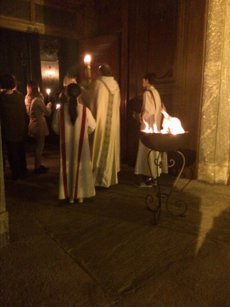 Lighting of the Paschal Candle, Chiesa  di S. Giovanni Battista, Bra