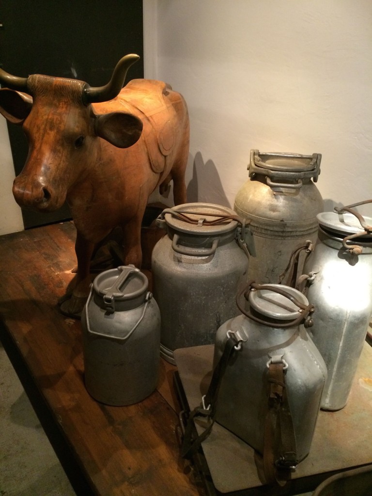 Some of the cheese-making items on display in the downstairs museum