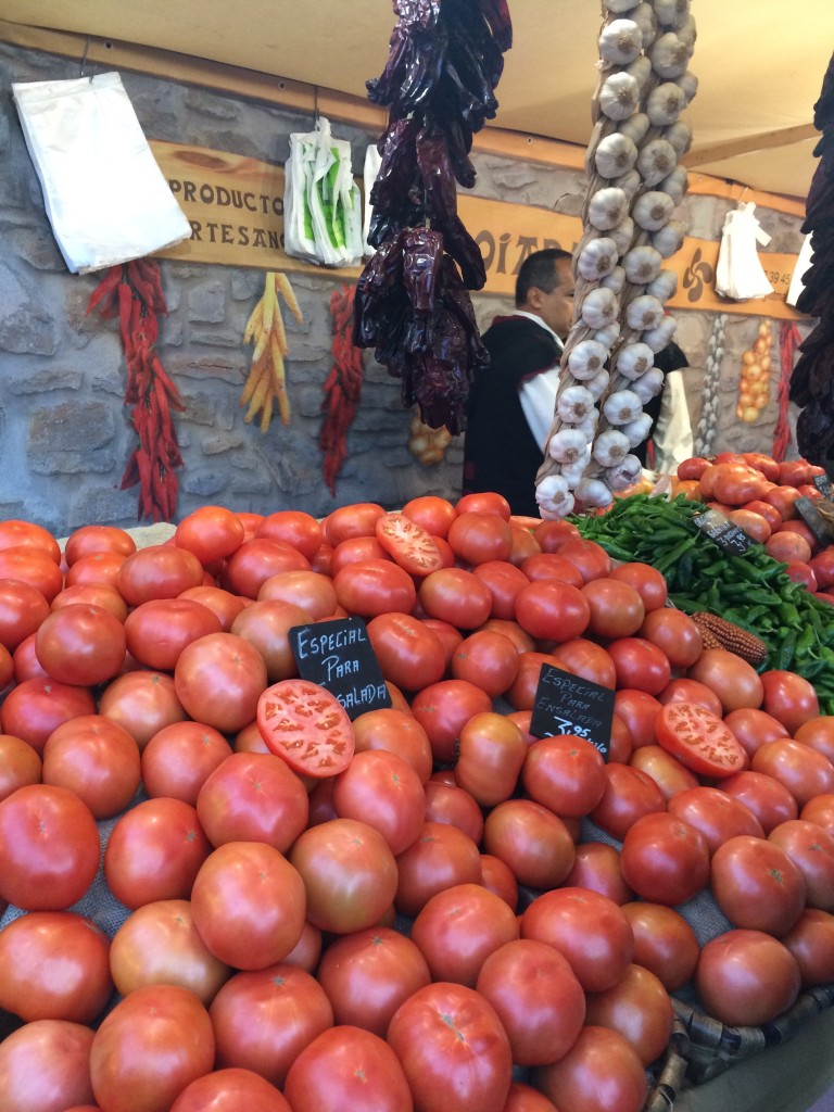 Tomatoes for sale at a market in Vitoria, Basque Country, Spain