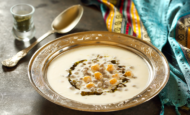 Yuvalama (yoghurt soup with lamb, chickpeas, strained yoghurt, dried mint & butter) is Gaziantep's favourite dish and is served at the end of Ramadan in every home